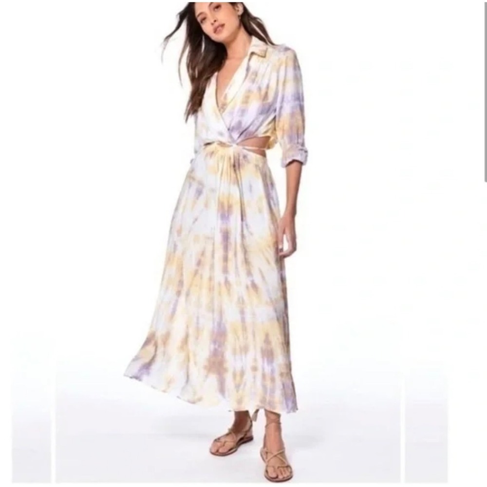 Young Fabulous & Broke Derby Dress XS Violet Jupiter Tie Dye Cut Out Boho